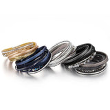 Boho Crystal Beads Leather Bracelet Rope Wrap Charm Jewelry