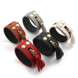 Punk Zipper Tassel Leather Wrap Bracelet Gothic Cuff Jewelry