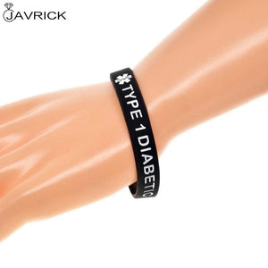 Type 1 Diabetic Insulin Medical Alert ID Silicone Bracelet