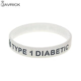 Type 1 Diabetic Insulin Medical Alert ID Silicone Bracelet