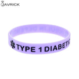 Type 1 Diabetic Insulin Medical Alert ID Silicone Bracelet