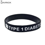 Type 1 Diabetic Insulin Medical Alert ID Silicone Bracelet