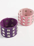 2023 Pink Studded Bracelet Goth Cuff Bracelet for Women