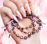 Hand-woven Evil Eye Copper Bead Bracelet