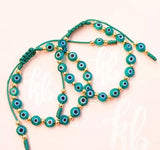 Hand-woven Evil Eye Copper Bead Bracelet