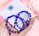 Hand-woven Evil Eye Copper Bead Bracelet