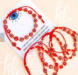 Hand-woven Evil Eye Copper Bead Bracelet