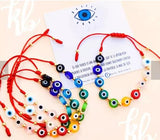 Hand-woven Evil Eye Copper Bead Bracelet