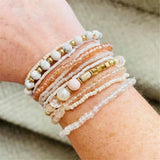 10-Piece Beaded Stacked Stretchy Bracelets Set for Women