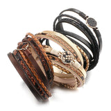 Snake Skin Pattern PU Leather Bracelets Bohemian Charm Wide Wrap Bracelets