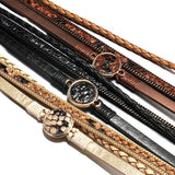 Snake Skin Pattern PU Leather Bracelets Bohemian Charm Wide Wrap Bracelets