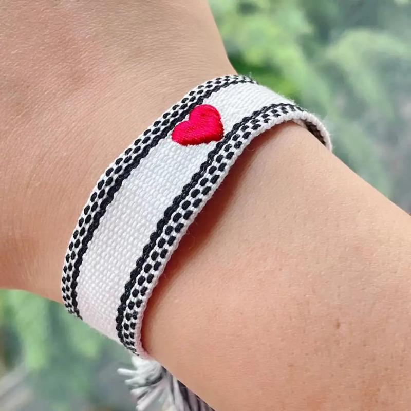 Adjustable Bohemian Style Stackable Fabric Bracelets for Christmas