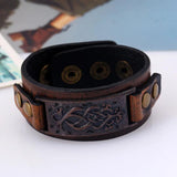 Vintage Punk Wide Belt Leather Bracelet Wristband Cuff Bangle