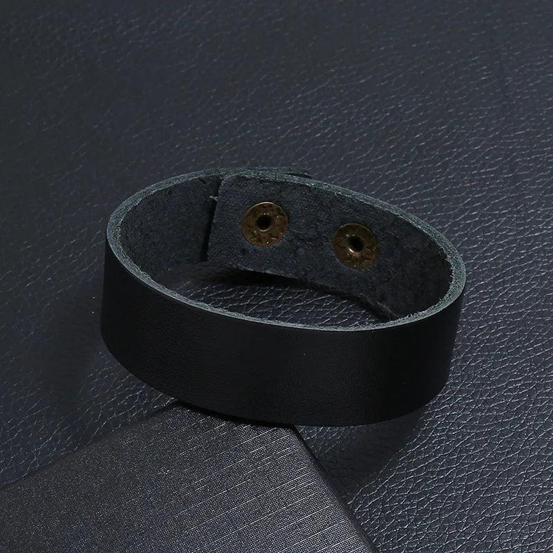 Vintage Leather Wrap Cuff Bracelet for Men Women Jewelry