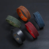Vintage Leather Wrap Cuff Bracelet for Men Women Jewelry