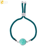 CSJA Healing Tree of Life Tiger Eye Crystal Bracelet for Women