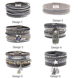 Bohemian Beads Leather Bracelet Vintage Charm Wrap Wristband