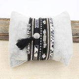 Bohemian Beads Leather Bracelet Vintage Charm Wrap Wristband