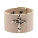 PU Leather Gothic Bracelet Unisex Harajuku Wide Cuff Wrap Bangle