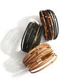 Vintage Metal Beads Multilayer Leather Bracelet for Women