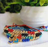 Heart Bracelet Gold Beads Adjustable Jewelry Men Women