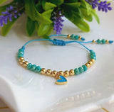 Heart Bracelet Gold Beads Adjustable Jewelry Men Women