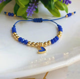 Heart Bracelet Gold Beads Adjustable Jewelry Men Women