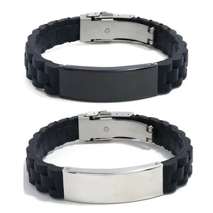 Silicone Bracelet Bangle for Men Stainless Steel Bracelet