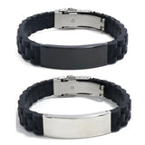 Silicone Bracelet Bangle for Men Stainless Steel Bracelet