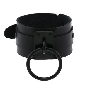 Punk Circle Pendant Leather Bracelet Harajuku Gothic Jewelry