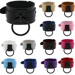 Punk Circle Pendant Leather Bracelet Harajuku Gothic Jewelry
