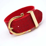 Wide Crack Leather Bracelet For Women