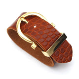 Wide Crack Leather Bracelet For Women