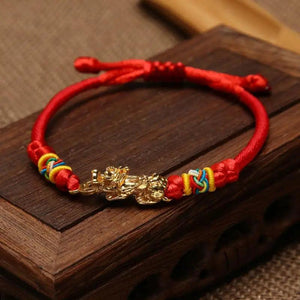 2 Pcs Fengshui Pixiu Red String Couple Bracelet