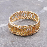 BOJIU Punk Style Women's Adjustable Cuff Bracelet Rose Silver Wristband BR023