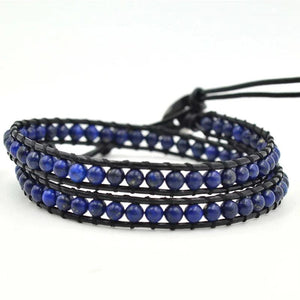 Malachite Lapis Lazuli Wrap Bracelet Women Beaded Bracelet