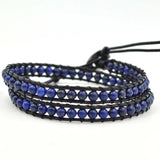 Malachite Lapis Lazuli Wrap Bracelet Women Beaded Bracelet