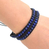 Malachite Lapis Lazuli Wrap Bracelet Women Beaded Bracelet