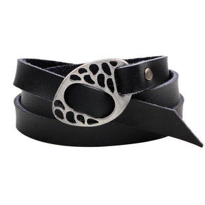 Alloy Hollow Multi-turn Wrapped Leather Bracelet