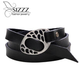 Alloy Hollow Multi-turn Wrapped Leather Bracelet