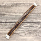 Leather Rhinestone Bracelet Wrap Multilayer Bracelets For Women