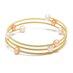 Pearl Wrap Bangle DIY Women Jewelry for Holiday