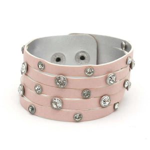 Multilayer Crystal Leather Wrap Bracelet for Women