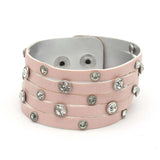 Multilayer Crystal Leather Wrap Bracelet for Women