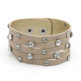 Multilayer Crystal Leather Wrap Bracelet for Women