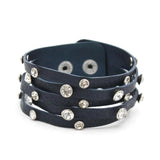 Multilayer Crystal Leather Wrap Bracelet for Women