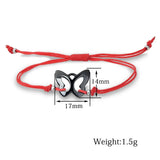 Red Rope Bracelet with Ceramic Butterfly Charm