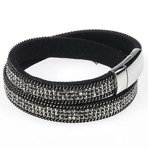 Miasol Rhinestone Crystal Bling Double Wrap Bracelet
