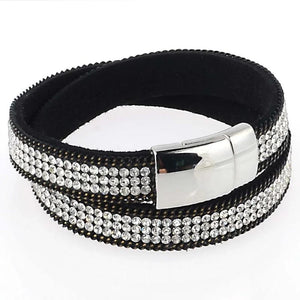 Miasol Rhinestone Crystal Bling Double Wrap Bracelet