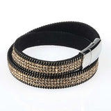 Miasol Rhinestone Crystal Bling Double Wrap Bracelet